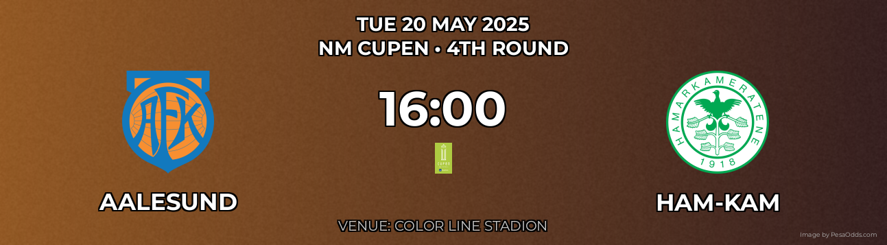 Aalesund vs Ham-Kam Prediction match poster for NM Cupen fixture on TUE 20 MAY 2025