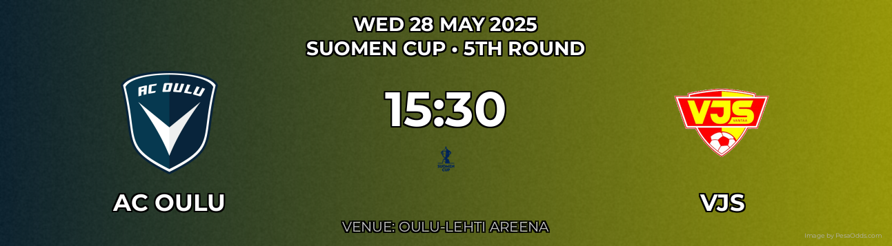 AC Oulu vs VJS Prediction match poster for Suomen Cup fixture on WED 28 MAY 2025
