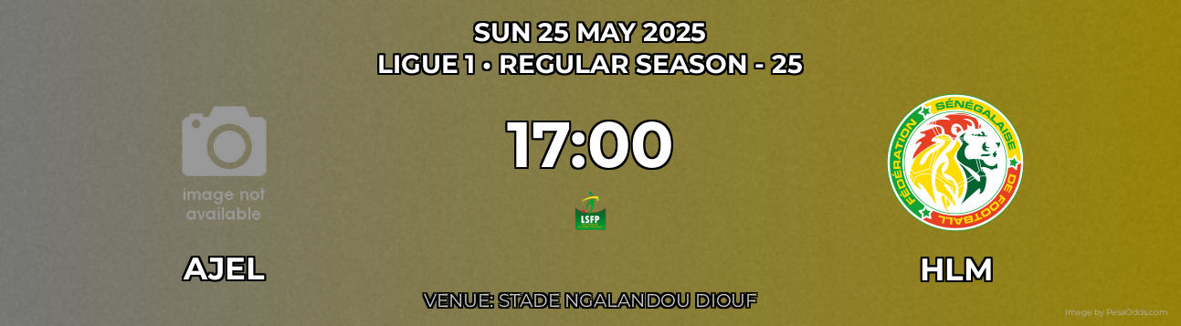 AJEL vs HLM Prediction match poster for Ligue 1 fixture on SUN 25 MAY 2025