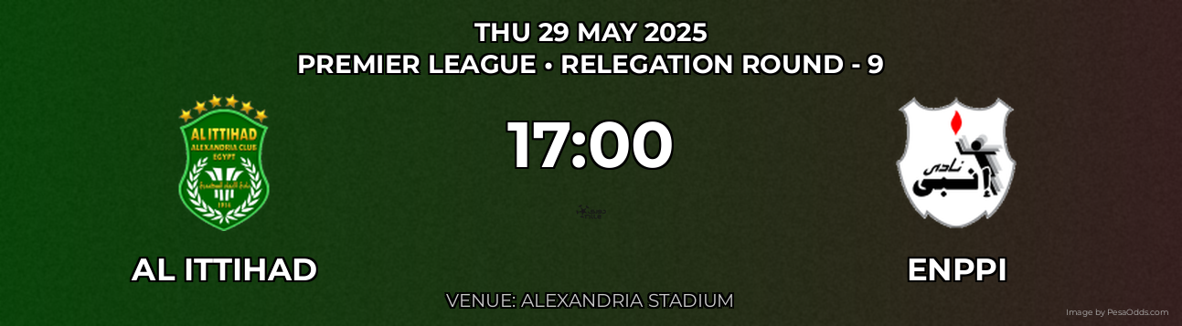 Al Ittihad vs Enppi Prediction match poster for Premier League fixture on THU 29 MAY 2025