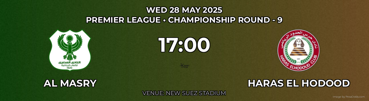 AL Masry vs Haras El Hodood Prediction match poster for Premier League fixture on WED 28 MAY 2025