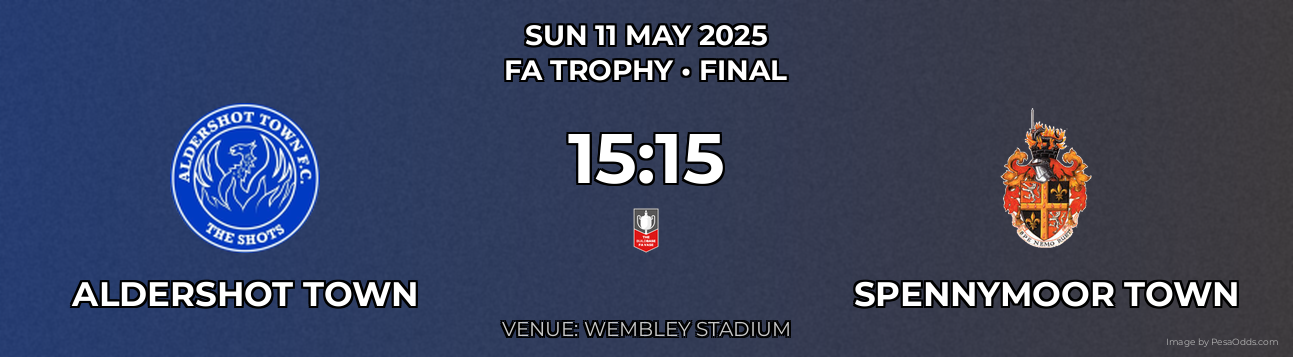 Aldershot Town vs Spennymoor Town Prediction match poster for FA Trophy fixture on SUN 11 MAY 2025