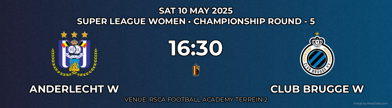 Anderlecht W vs Club Brugge W Prediction match poster for Super League Women fixture on SAT 10 MAY 2025