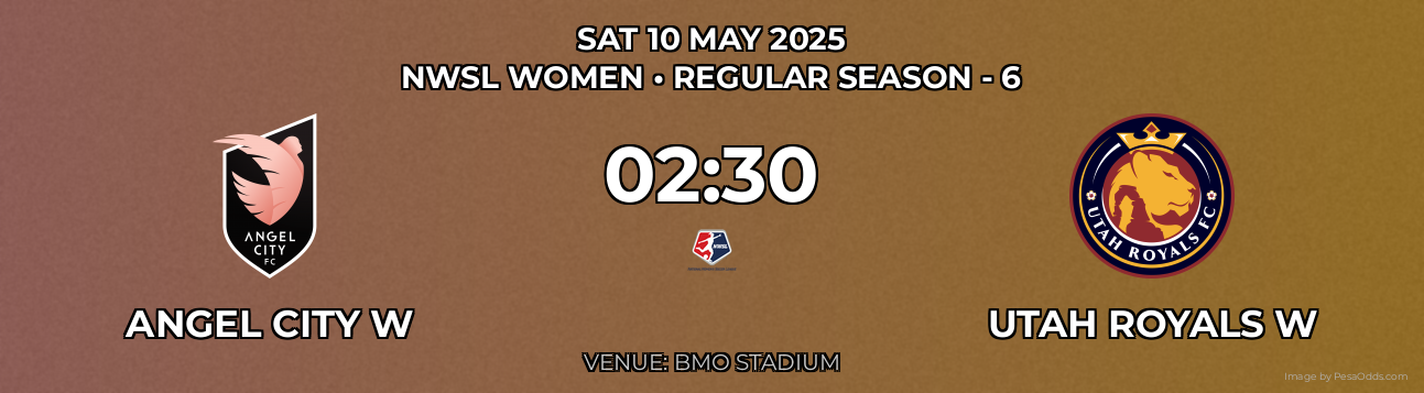 Angel City W vs Utah Royals W Prediction match poster for NWSL Women fixture on SAT 10 MAY 2025