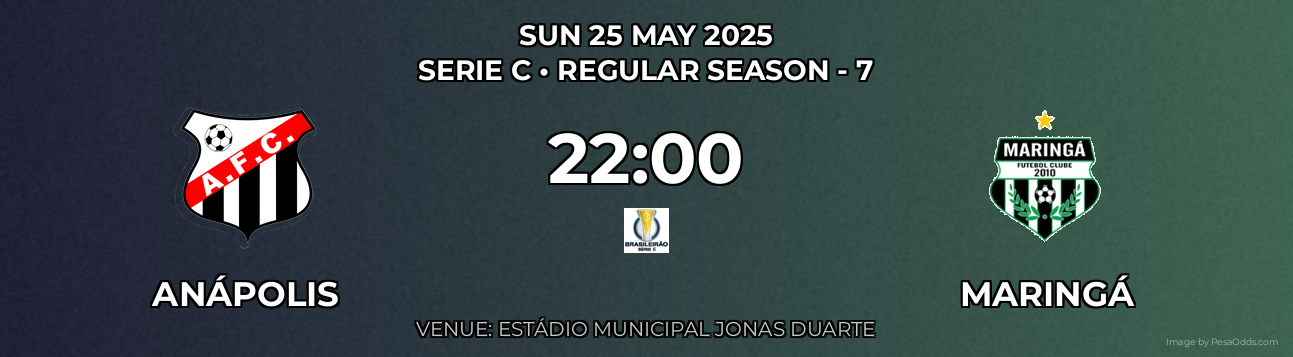Anápolis vs Maringá Prediction match poster for Serie C fixture on SUN 25 MAY 2025