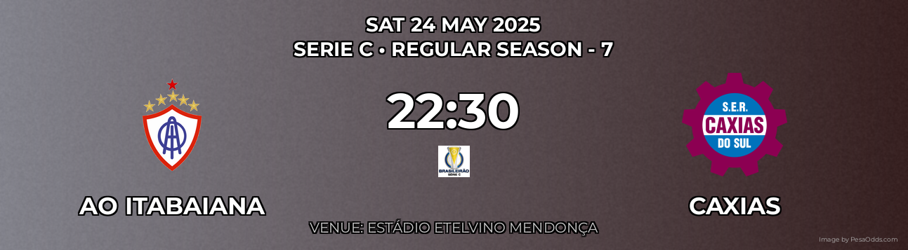AO Itabaiana vs Caxias Prediction match poster for Serie C fixture on SAT 24 MAY 2025