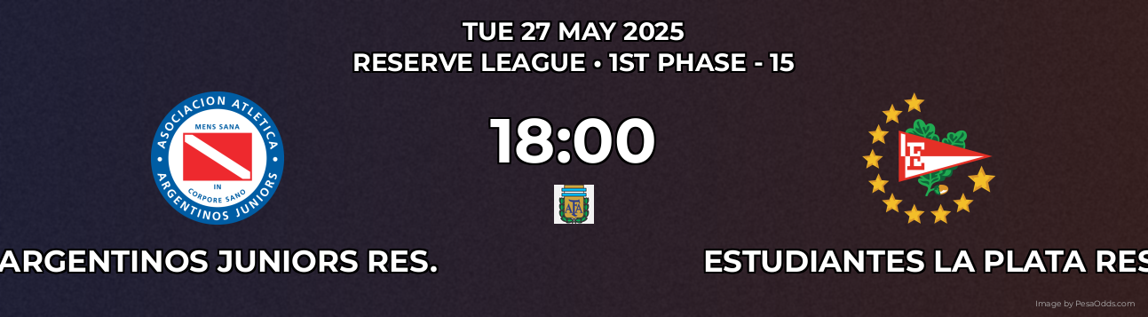 Argentinos Juniors Res. vs Estudiantes La Plata Res Prediction match poster for Reserve League fixture on TUE 27 MAY 2025