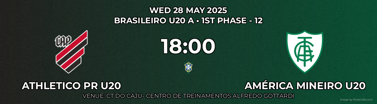 Athletico PR U20 vs América Mineiro U20 Prediction match poster for Brasileiro U20 A fixture on WED 28 MAY 2025
