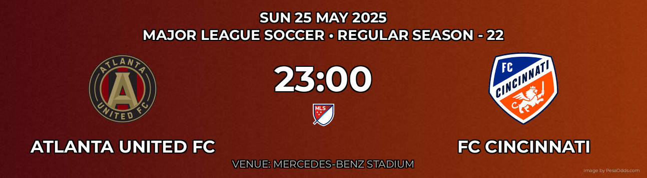 Atlanta United FC vs FC Cincinnati Prediction match poster for Major League Soccer fixture on SUN 25 MAY 2025