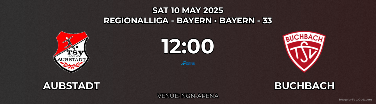 Aubstadt vs Buchbach Prediction match poster for Regionalliga - Bayern fixture on SAT 10 MAY 2025