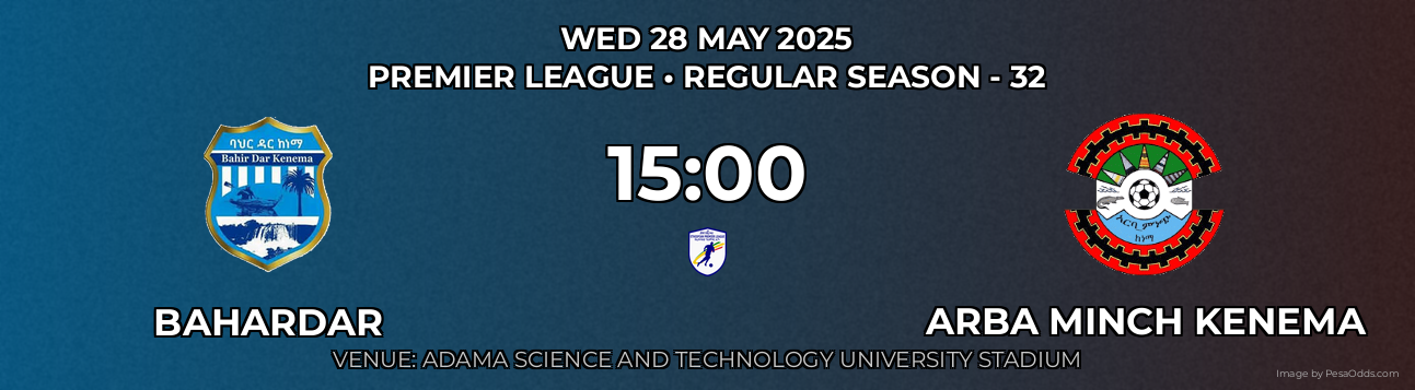 Bahardar vs Arba Minch Kenema Prediction match poster for Premier League fixture on WED 28 MAY 2025