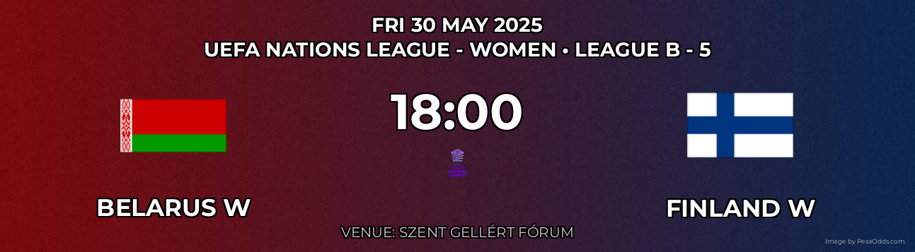 Belarus W vs Finland W Prediction match poster for UEFA Nations League - Women fixture on FRI 30 MAY 2025