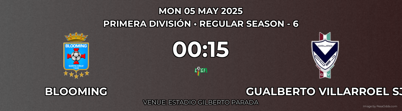 Blooming vs Gualberto Villarroel SJ Prediction match poster for Primera División fixture on MON 05 MAY 2025
