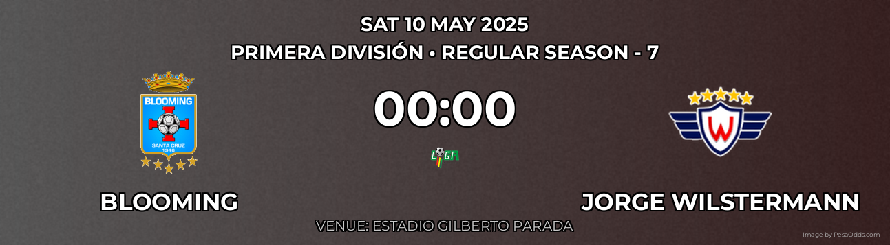 Blooming vs Jorge Wilstermann Prediction match poster for Primera División fixture on SAT 10 MAY 2025