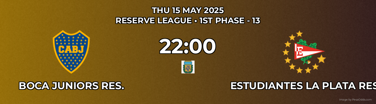 Boca Juniors Res. vs Estudiantes La Plata Res Prediction match poster for Reserve League fixture on THU 15 MAY 2025