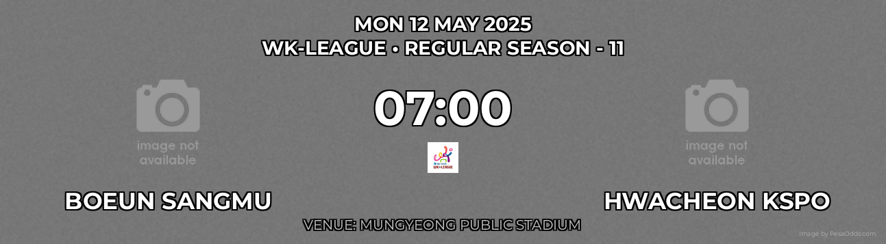 Boeun Sangmu vs Hwacheon KSPO Prediction match poster for WK-League fixture on MON 12 MAY 2025