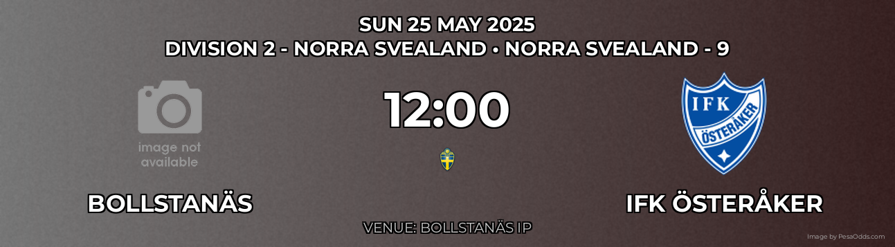 Bollstanäs vs IFK Österåker Prediction match poster for Division 2 - Norra Svealand fixture on SUN 25 MAY 2025