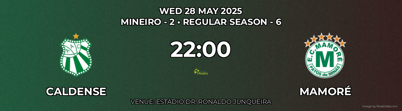 Caldense vs Mamoré Prediction match poster for Mineiro - 2 fixture on WED 28 MAY 2025
