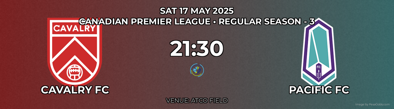 Cavalry FC vs Pacific FC Prediction match poster for Canadian Premier League fixture on SAT 17 MAY 2025