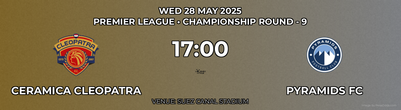 Ceramica Cleopatra vs Pyramids FC Prediction match poster for Premier League fixture on WED 28 MAY 2025