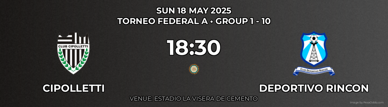 Cipolletti vs Deportivo Rincon Prediction match poster for Torneo Federal A fixture on SUN 18 MAY 2025