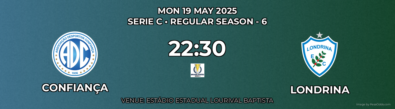 Confiança vs Londrina Prediction match poster for Serie C fixture on MON 19 MAY 2025