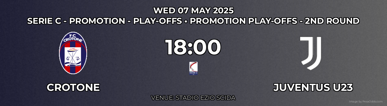 Crotone vs Juventus U23 Prediction match poster for Serie C - Promotion - Play-offs fixture on WED 07 MAY 2025