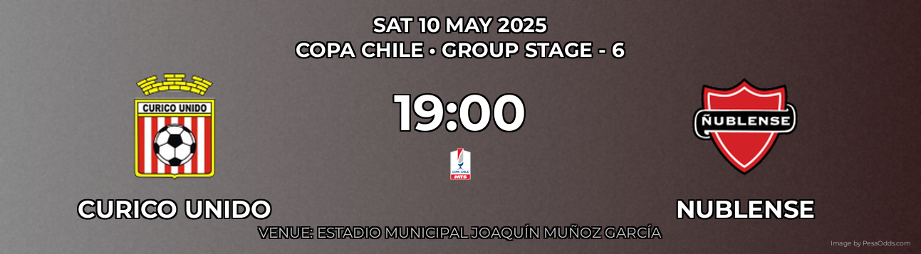 Curico Unido vs Nublense Prediction match poster for Copa Chile fixture on SAT 10 MAY 2025
