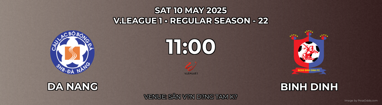 Da Nang vs Binh Dinh Prediction match poster for V.League 1 fixture on SAT 10 MAY 2025