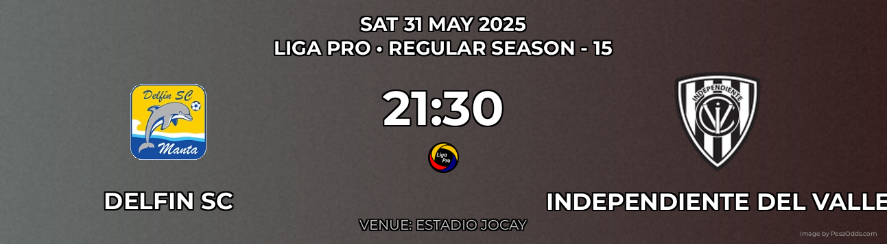 Delfin SC vs Independiente del Valle Prediction match poster for Liga Pro fixture on SAT 31 MAY 2025