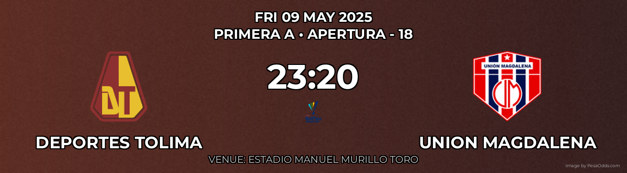 Deportes Tolima vs Union Magdalena Prediction match poster for Primera A fixture on FRI 09 MAY 2025