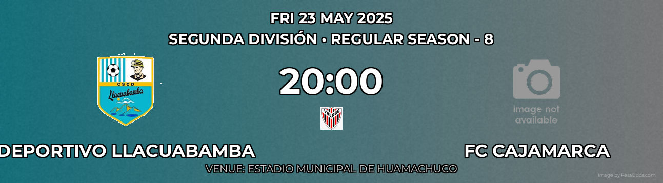 Deportivo Llacuabamba vs FC Cajamarca Prediction match poster for Segunda División fixture on FRI 23 MAY 2025
