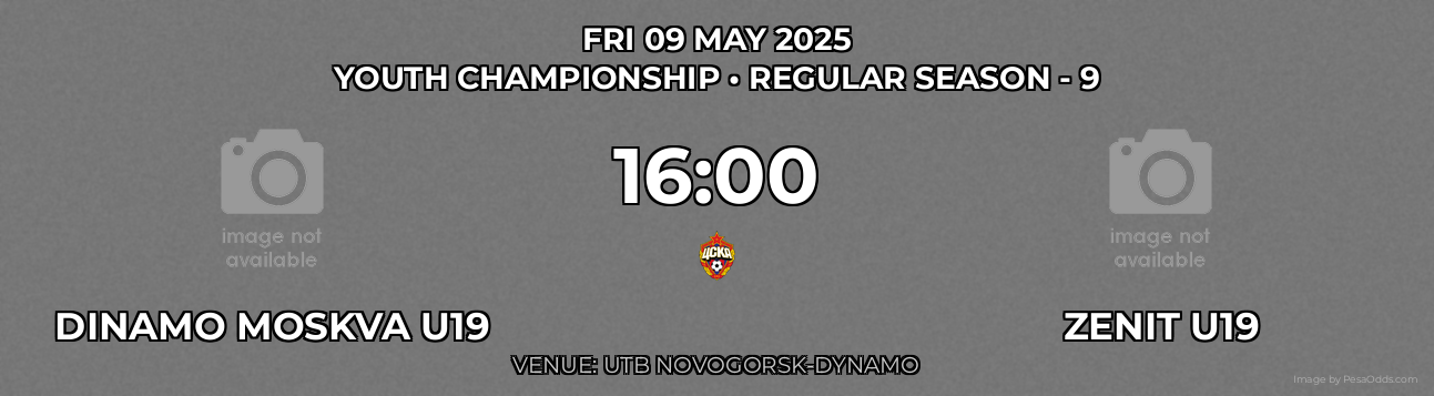 Dinamo Moskva U19 vs Zenit U19 Prediction match poster for Youth Championship fixture on FRI 09 MAY 2025