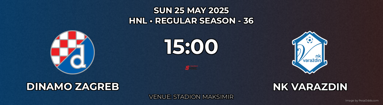 Dinamo Zagreb vs NK Varazdin Prediction match poster for HNL fixture on SUN 25 MAY 2025