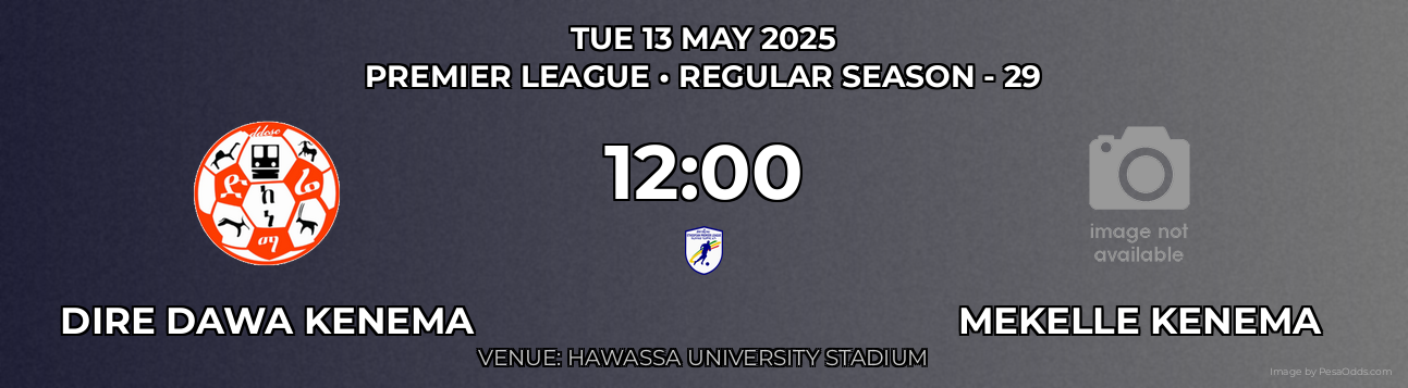 Dire Dawa Kenema vs Mekelle Kenema Prediction match poster for Premier League fixture on TUE 13 MAY 2025