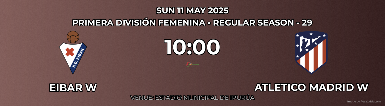 Eibar W vs Atletico Madrid W Prediction match poster for Primera División Femenina fixture on SUN 11 MAY 2025