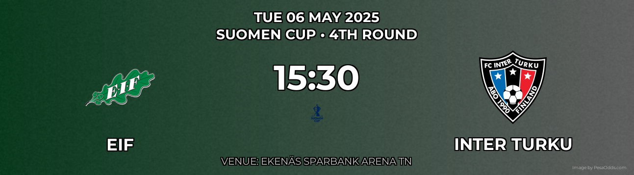 EIF vs Inter Turku Prediction match poster for Suomen Cup fixture on TUE 06 MAY 2025
