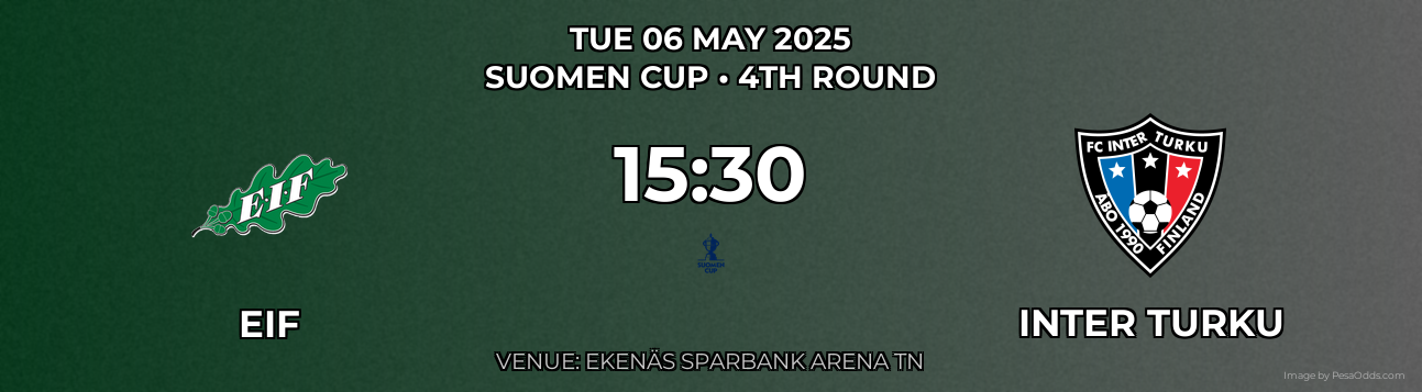 EIF vs Inter Turku Prediction match poster for Suomen Cup fixture on TUE 06 MAY 2025