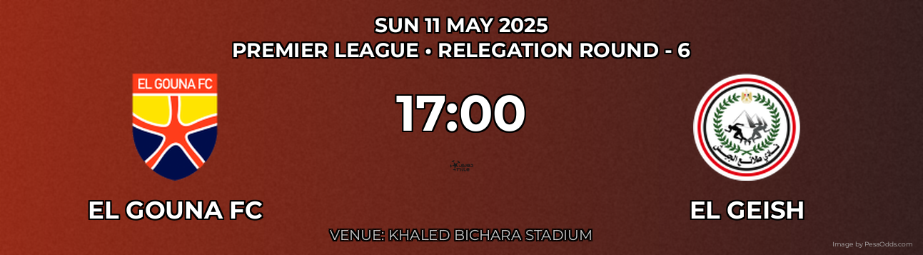 El Gouna FC vs El Geish Prediction match poster for Premier League fixture on SUN 11 MAY 2025
