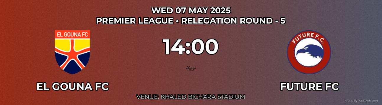 El Gouna FC vs Future FC Prediction match poster for Premier League fixture on WED 07 MAY 2025