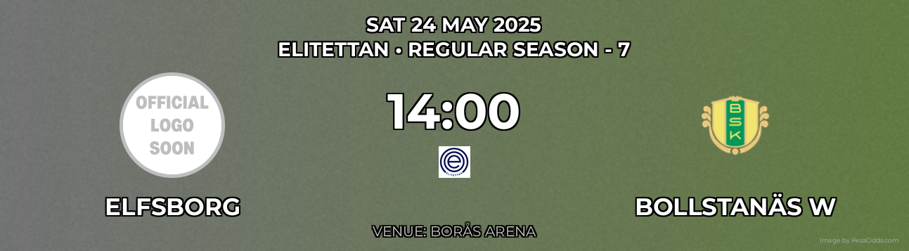 Elfsborg vs Bollstanäs W Prediction match poster for Elitettan fixture on SAT 24 MAY 2025