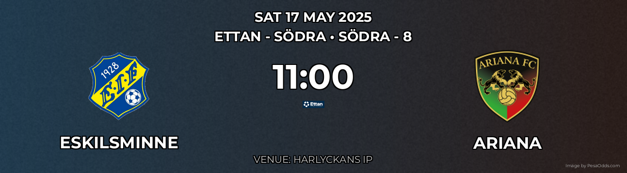 Eskilsminne vs Ariana Prediction match poster for Ettan - Södra fixture on SAT 17 MAY 2025