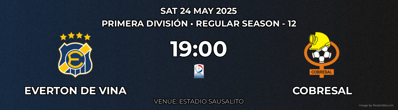 Everton de Vina vs Cobresal Prediction match poster for Primera División fixture on SAT 24 MAY 2025