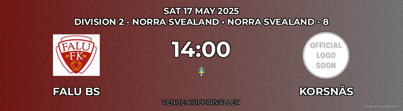 Falu BS vs Korsnäs Prediction match poster for Division 2 - Norra Svealand fixture on SAT 17 MAY 2025