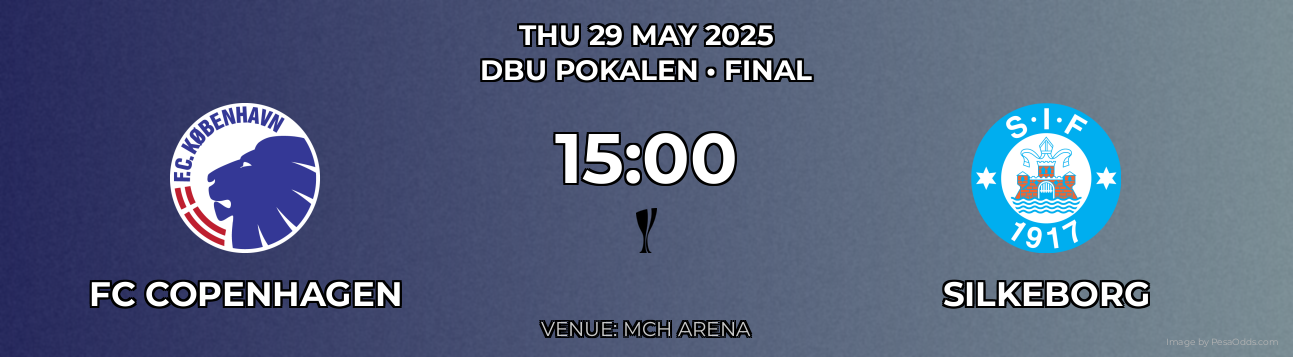 FC Copenhagen vs Silkeborg Prediction match poster for DBU Pokalen fixture on THU 29 MAY 2025