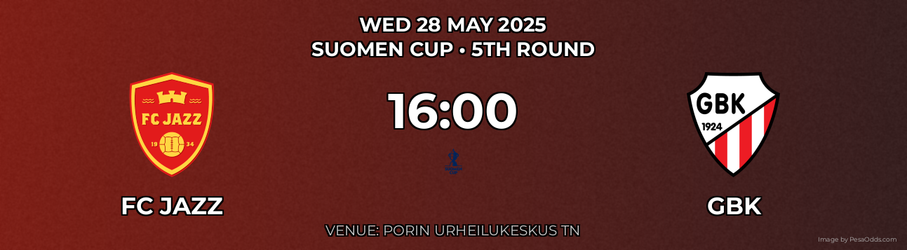 FC jazz vs GBK Prediction match poster for Suomen Cup fixture on WED 28 MAY 2025