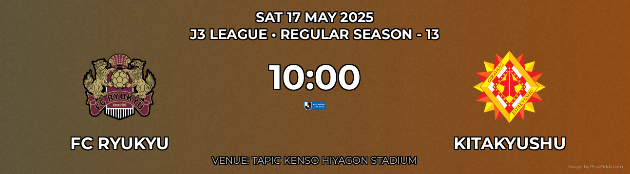 FC Ryukyu vs Kitakyushu Prediction match poster for J3 League fixture on SAT 17 MAY 2025