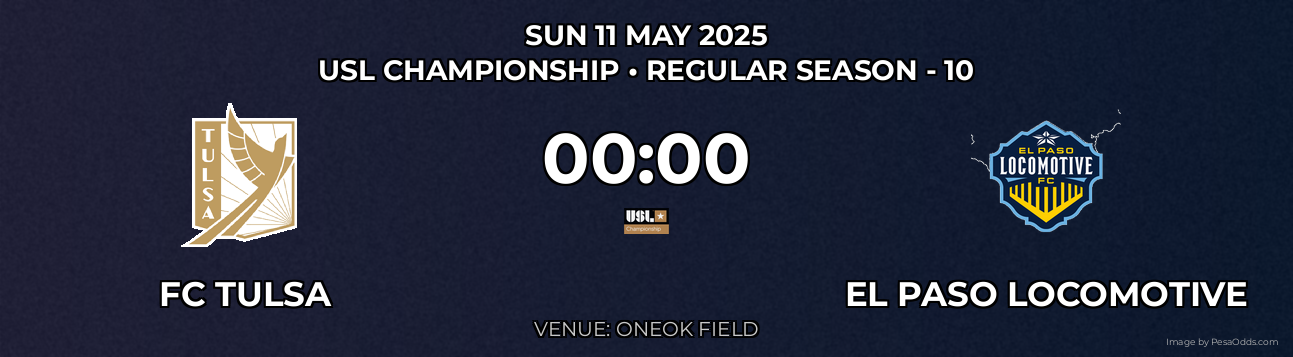 FC Tulsa vs El Paso Locomotive Prediction match poster for USL Championship fixture on SUN 11 MAY 2025