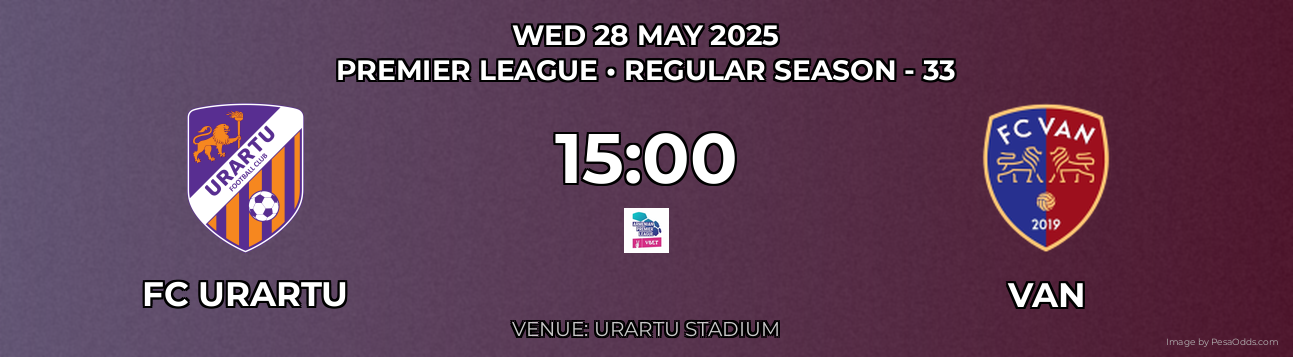 FC Urartu vs Van Prediction match poster for Premier League fixture on WED 28 MAY 2025