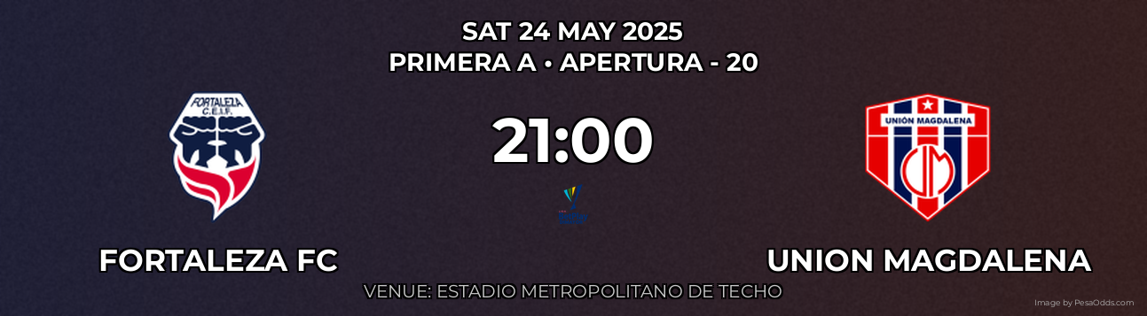 Fortaleza FC vs Union Magdalena Prediction match poster for Primera A fixture on SAT 24 MAY 2025